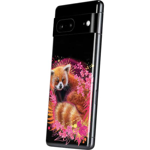 Red Panda with Flowers by Sheena Pike Pixel Skins